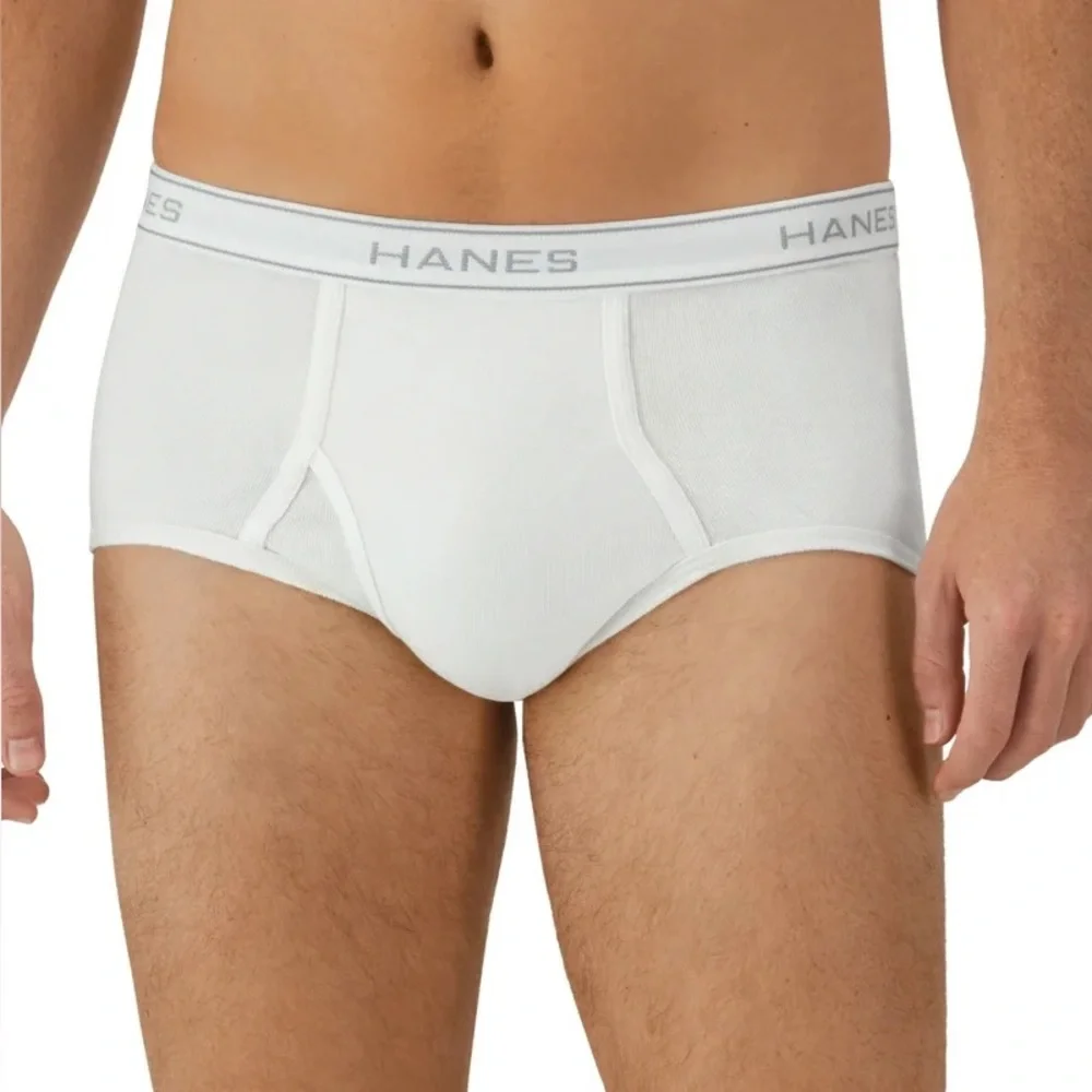 Hanes 6 Pack White Comfort Flex Cool Wicking Cotton Briefs XL NWT